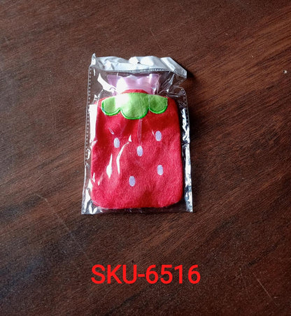 Strawberry small Hot Water Bag with Cover for Pain Relief, Neck, Shoulder Pain and Hand, Feet Warmer, Menstrual Cramps.