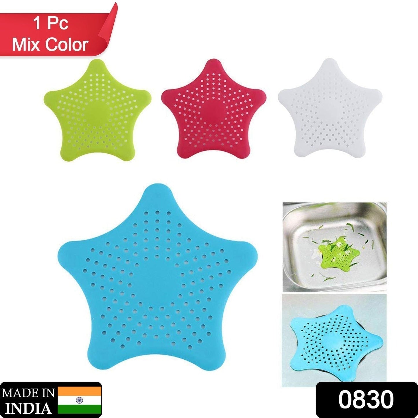 Star Shape Suction Cup Kitchen Bathroom Sink Drain Strainer Hair Stopper Filter, Star Shaped Sink Filter Bathroom Hair Catcher, Drain Strainers Cover Trap Basin(Mix Color 1 Pc)