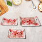 2292 Plastic Rectangular Shape Flower Printed Design Serving Tray 3 pcs Home and Kitchen Use (3 pcs set)