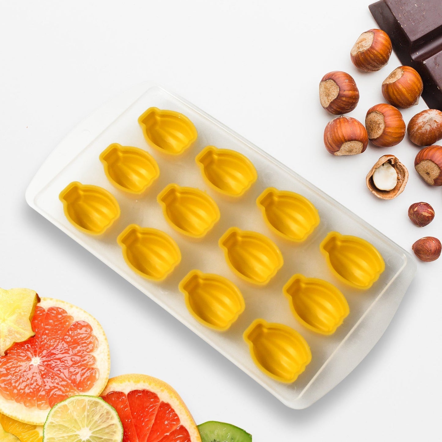 Silicone Mold Ice Cube Tray Creative Sweet Multi Type Ice Tray Buckets, Ice Cube Trays Multi Fruit Shape Ice Tray (1 Pc)