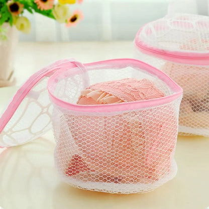 Small Round cloth washing Laundray bag | washing net bag Pouch | Mesh Laundry Bag with rust free zipper for Washing, socks and underwear (1 Pc)