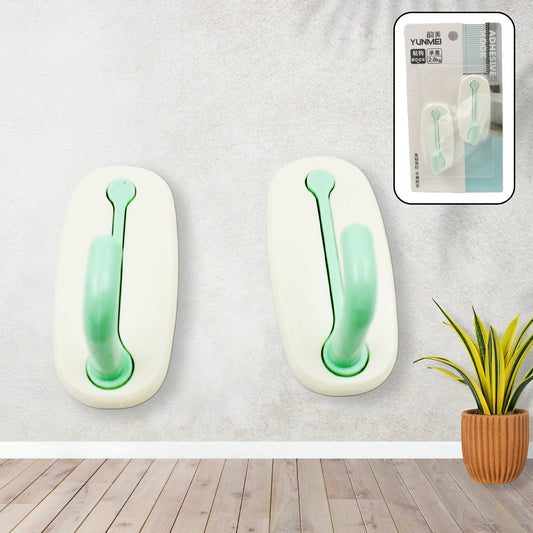 Fancy Self Adhesive Printed Waterproof Adhesive Strong Wall Hook (2pc)