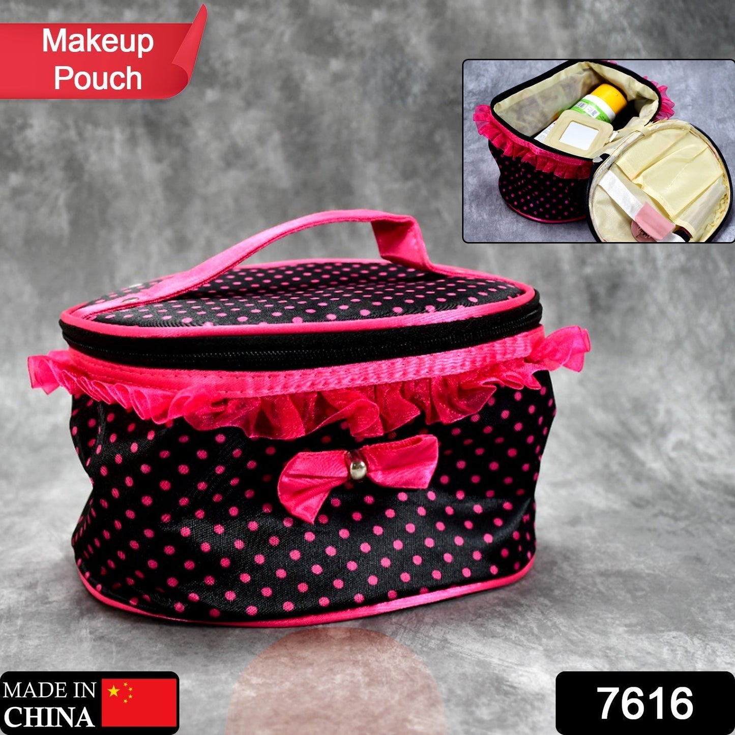 7616 Makeup Pouch Bag Travel Use For Women ( 1 Pcs ) 