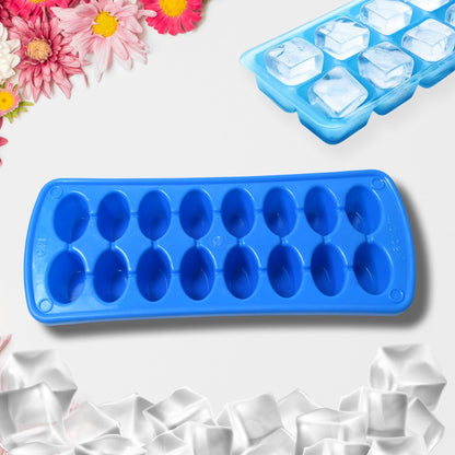 10051 Plastic Ice Cube Tray- Cube Plastic Ice Cube Moulds & Tray with Flexible Ice Trays, Stackable Flexible & Twist Release Safe Ice Cube Molde