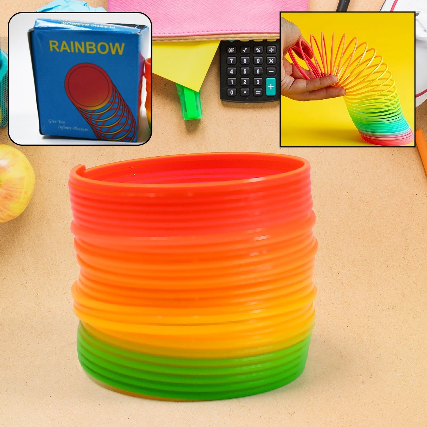 17744 Rainbow Spring, Rainbow Spring Toys, Slinky, Slinky Spring Toy, Toy for Kids, for Kids Adults of All Age Group, for Birthdays, Compact and Portable Easy to Carry (1 Pc)