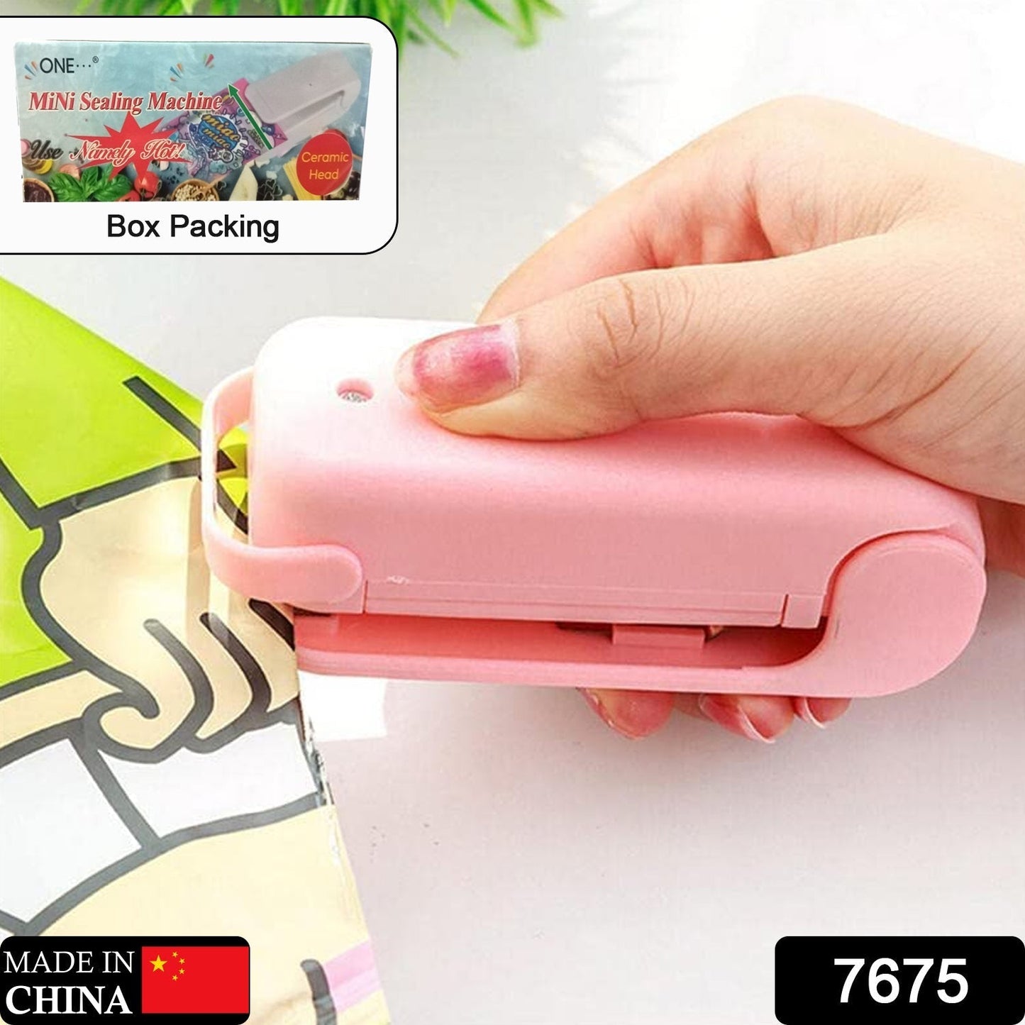 7675 Mini Sealing Machine Plastic Bag Sealer Portable Mini Super Seal Packing Plastic Bag Tool Sealing Machine Hand Held Heat (1Pc) 