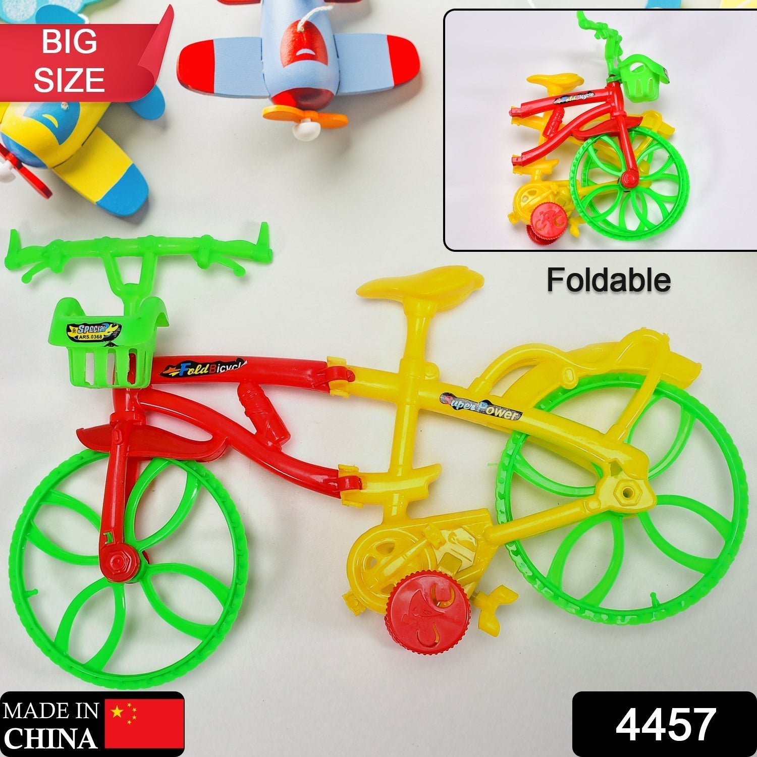 4457 Plastic Foldable Kids Bicycle Toy 