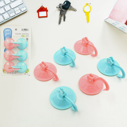 Wall Hook Heavy duty Hook 6 pcs for wall Heavy Plastic Hook, Sticky Hook Household For Home , Decorative Hooks, Bathroom & All Type Wall Use Hook , Suitable for Bathroom, Kitchen, Office (6 Pc Set)