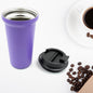 0 Inside Stainless Steel & Outside Plastic Vacuum Insulated  Insulated Coffee Cups Double Walled Travel Mug, Car Coffee Mug with Leak Proof Lid Reusable Thermal Cup for Hot Cold Drinks Coffee, Tea (1 Pc 450ML)