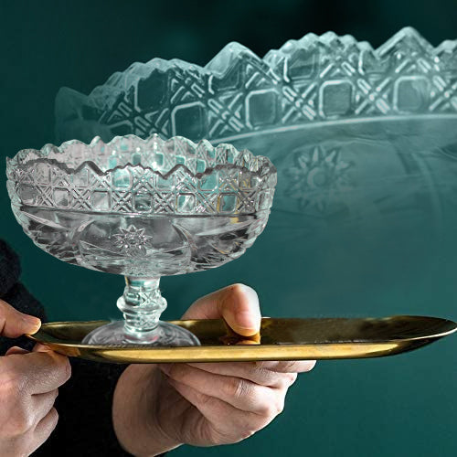 2361 Crystal Touch Beautiful Decorative Designer Fruit Glass Bowl 