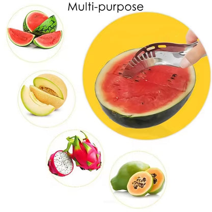 10053 3in1 Stainless Steel Watermelon Cantaloupe Slicer Knife, Corer Fruit, Vegetable Tools Kitchen (1 Pc)