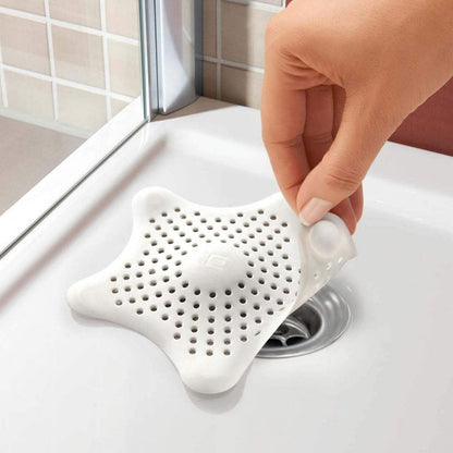 Star Shape Suction Cup Kitchen Bathroom Sink Drain Strainer Hair Stopper Filter, Star Shaped Sink Filter Bathroom Hair Catcher, Drain Strainers Cover Trap Basin(Mix Color 1 Pc)