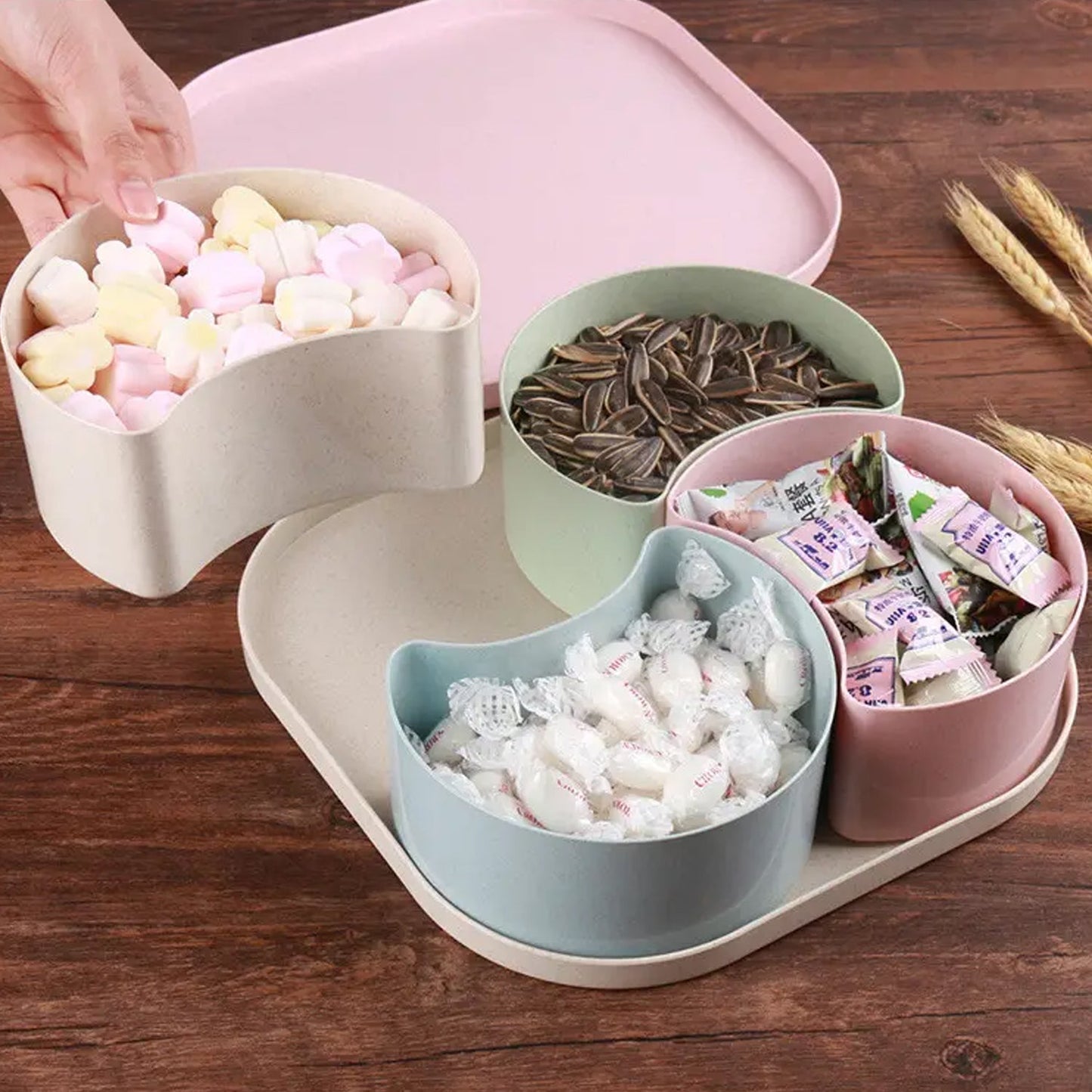 Candy Box Large Capacity Space-saving Compartment Design Creative Divided Food Fruit Plate for Living Room