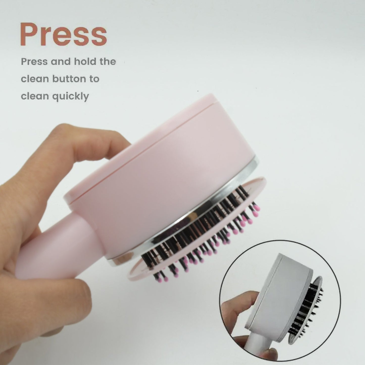 ﻿ Air Cushion Massage Brush, Airbag Massage Comb with Long Handle, Self-Cleaning Hair Brush, Detangling Anti-Static for All Hair