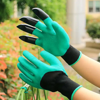 Heavy Duty Garden Farming Gloves- ABC Plastic Washable With Hand Fingertips & ABS Claws For Digging & Planting, Gardening Tool for Home Pots Agriculture Industrial Farming work Men & Women (1 Pair / Mix Color)