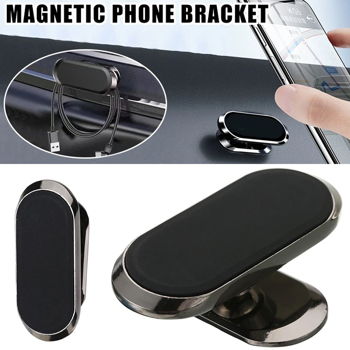 4 Magnetic Phone Mount/Holder for Car, Super Strong Magnet Universal Car Mount, Dashboard 360° Rotation for Car, Desk, Office, Home & Kitchen for All Smart phones (1 Pc)