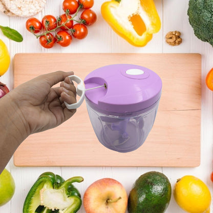 6 BLADE 2IN1 MANUAL FOOD CHOPPER, COMPACT & POWERFUL HAND HELD VEGETABLE CHOPPER (1000Ml)