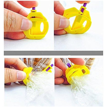 2 Pc Round Shape Bag Clip Fruit Snacks Magnetic Seal Bag Clip Food Snack Seal Bag Clips Kids Kitchen Tool Plastic Clip