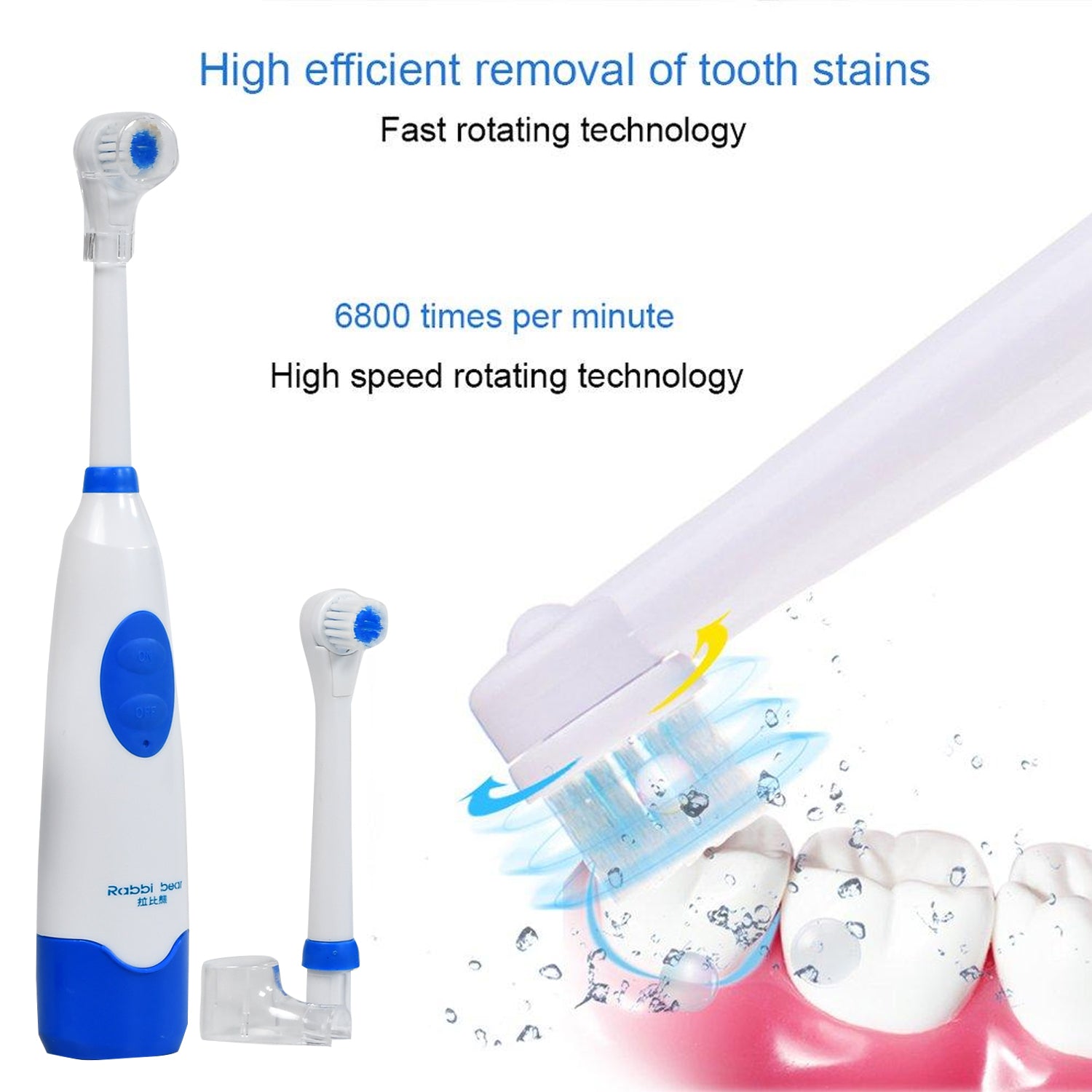 6209B Electric Toothbrush Rechargeable Premium Brush Waterproof Brush For Men , Women & Boys Use Brush 