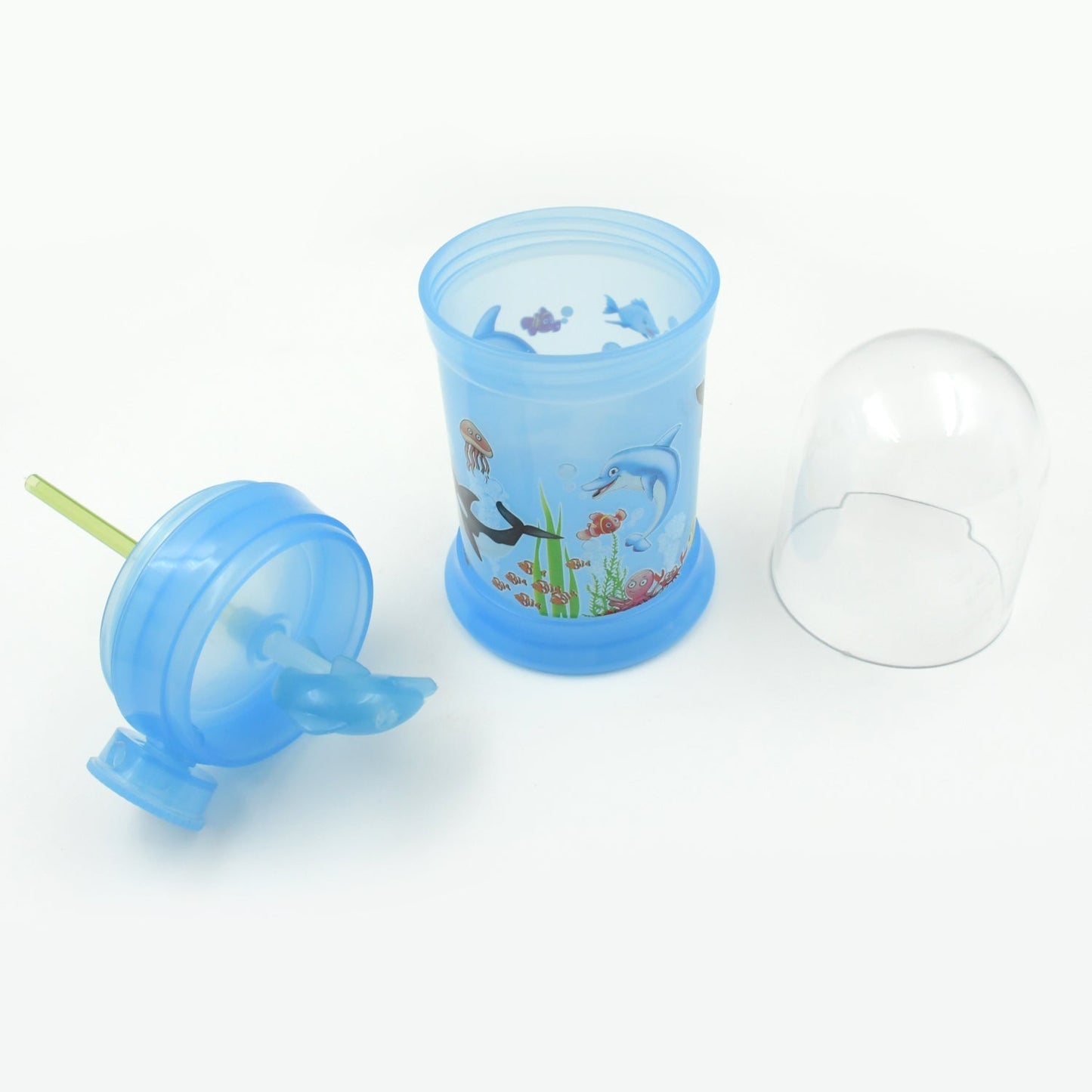 Baby Drinking Cup with Straw and Lid Water Whale Spray Fountain Sippy Cup Bottles Childrens Pot, Toddler Tumbler Mug Spill Proof,Birthday Party Gift Drinking Cup (1 Pc)