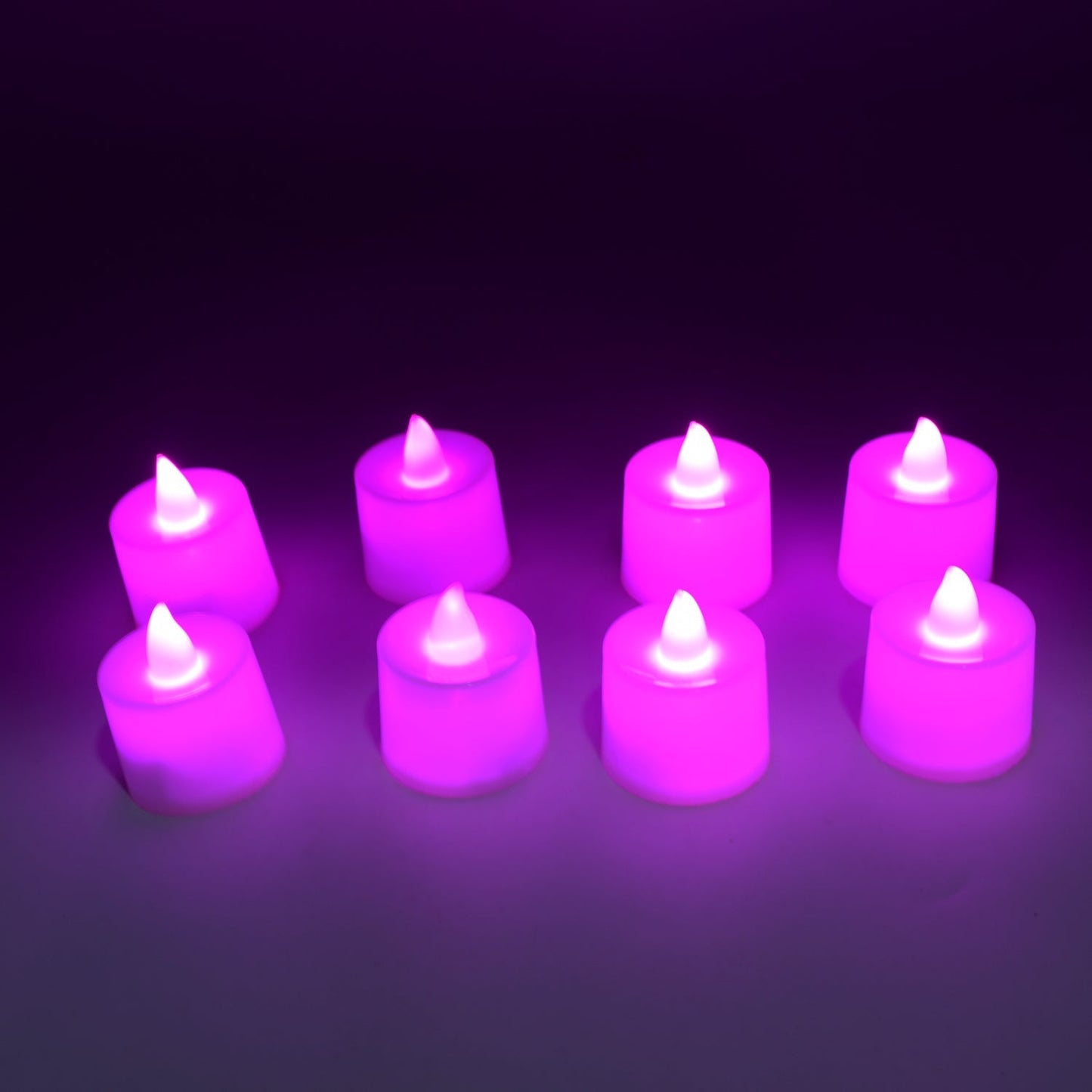 B Pink Flameless LED Tealights, Smokeless Plastic Decorative Candles - Led Tea Light Candle For Home Decoration (Pack Of 8pc) ( Diya , Divo , Diva , Deepak , Jyoti)