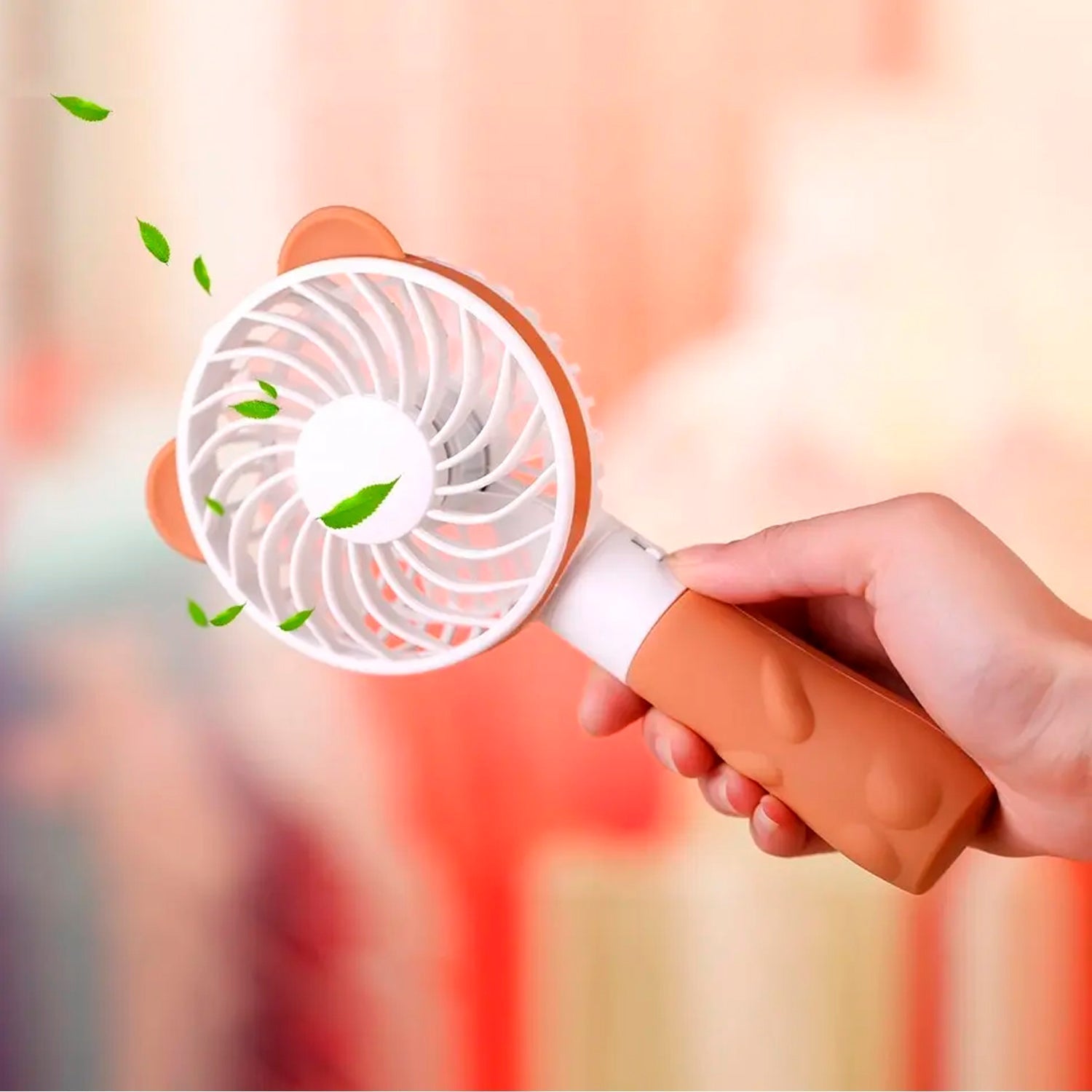 4812 Portable Bear Styled Hand Fan Rechargeable Handheld Fan For Travel , home & Office Use 