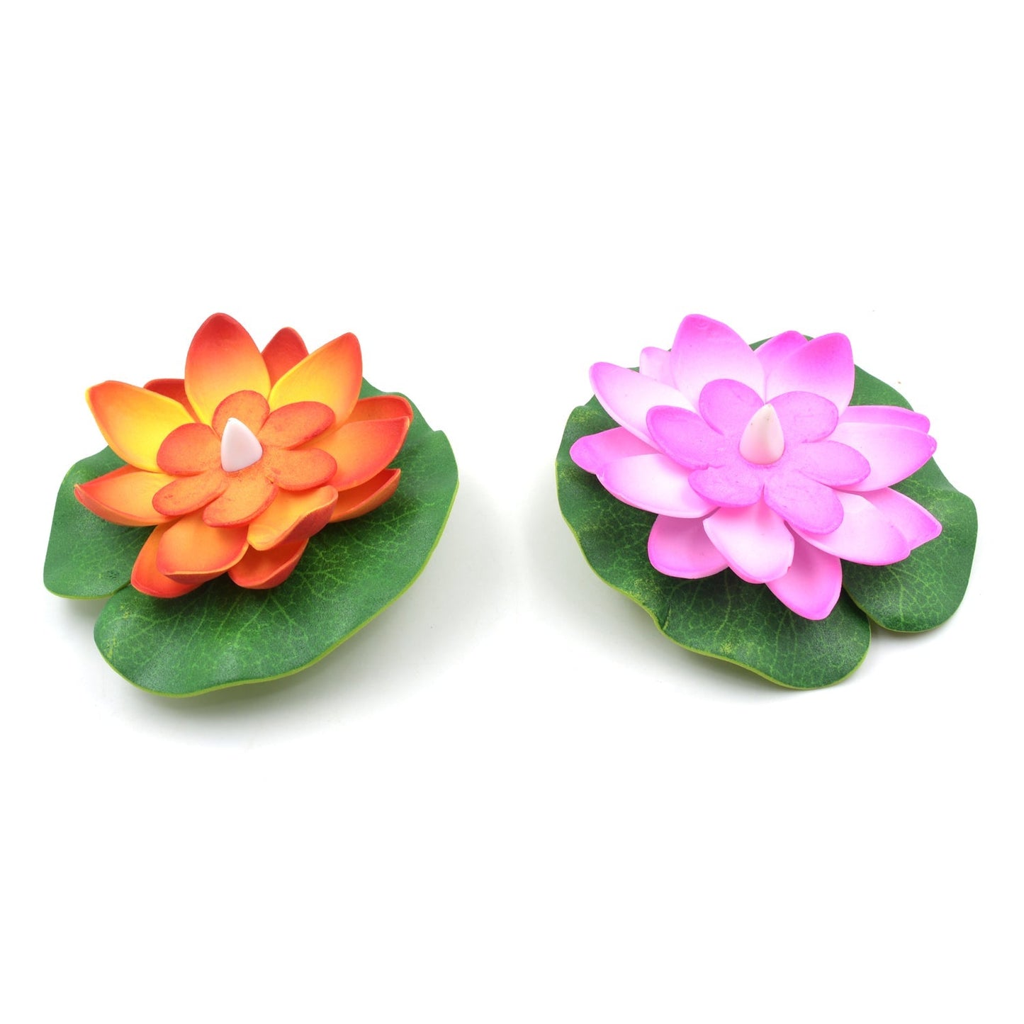 a WATER FLOATING SMOKELESS CANDLES & LOTUS FLOWERS SENSOR LED TEALIGHT FOR OUTDOOR AND INDOOR DECORATION - PACK OF 2 CANDLE CANDLE (PACK OF 2)