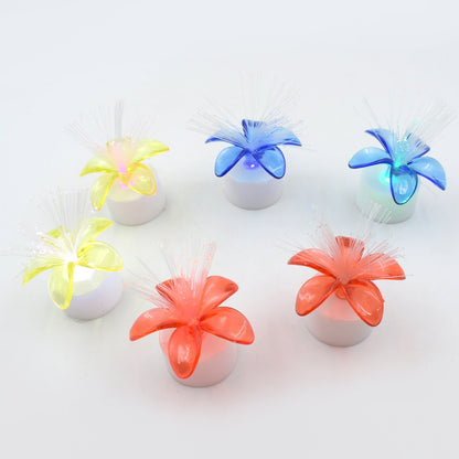 A Fiber Optic Light, Mini Color Change LED Table Centerpieces,  Light Up Candle - Pack of 6