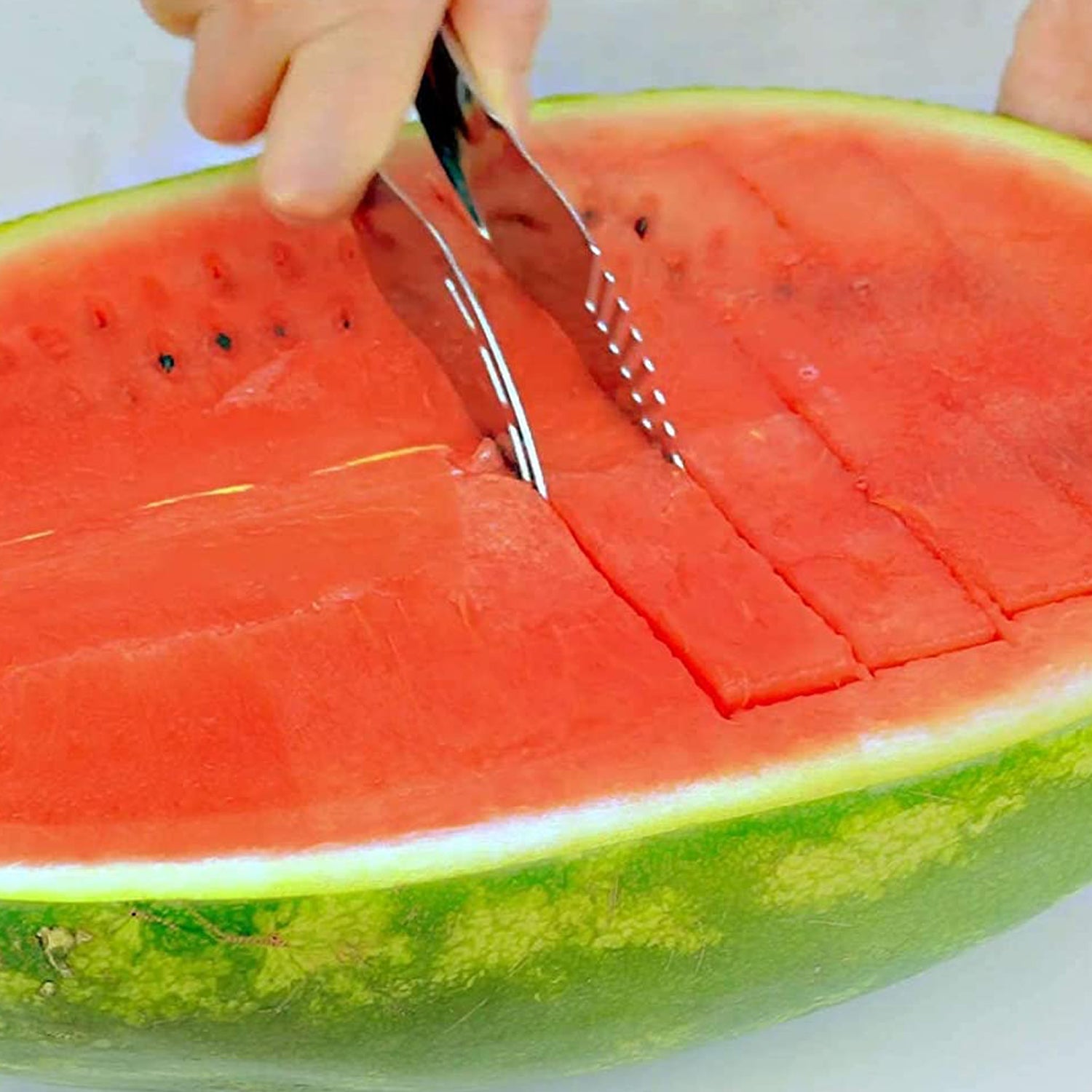 2047 Watermelon Slicer Steel Corer Watermelon Cutter Smart Kitchen Gadget Fruit Slicer Multi-Purpose Stainless Steel Kitchen Tool 