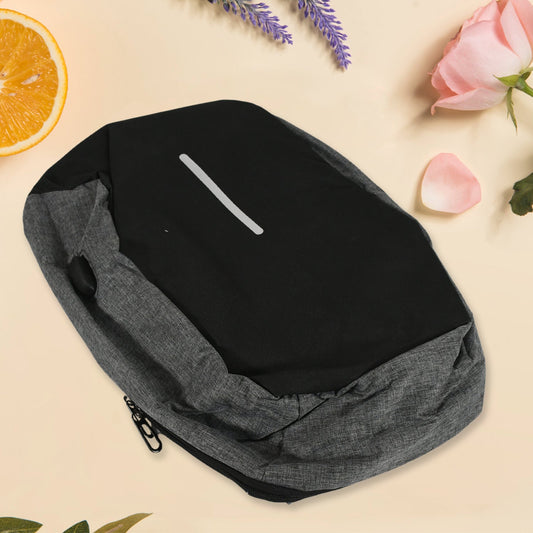 A WATERPROOF ANTI THEFT CROSSBODY FANNY PACK WAIST BAG PU LEATHER SHOULDER BAGS CHEST MEN CASUAL FASHION USB CHARGING EARPHONE HOOK SLING TRAVEL MESSENGERS BAG