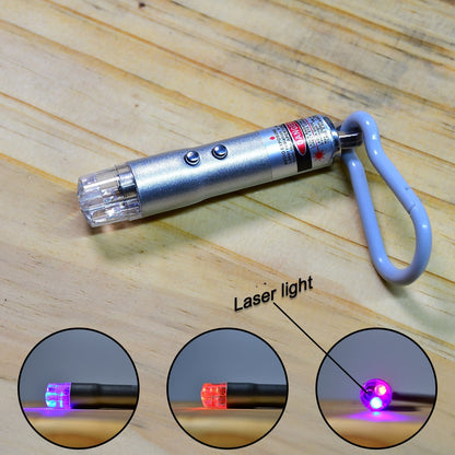 6427 3 in1 Laser Light, LED Flashlight + Torch Keychain + Laser Pointer 