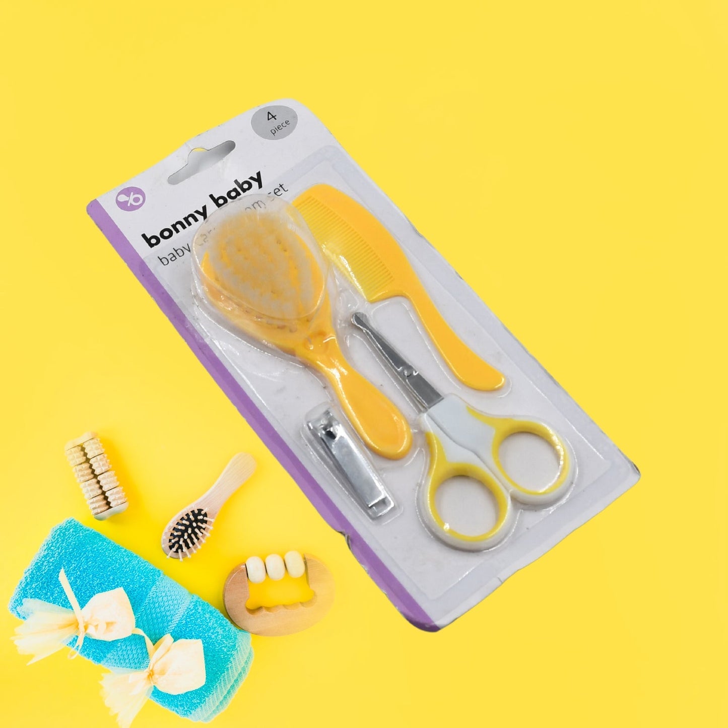 Born Baby Health Care Kit Baby Health Care And Grooming Kit 4 in 1 Nail Clipper Brush Comb Scissors Baby Safety Care Kit