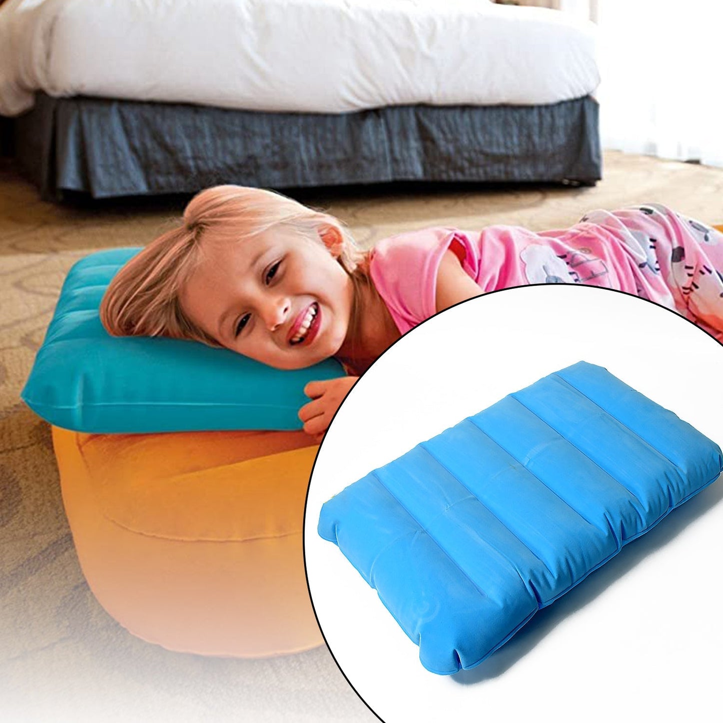 8525 Inflatable Camping Pillows, Travelling Air Pillow Soft Comfortable Air Inflatable Travel Pillow  (48×30 Cm / 1 pc)