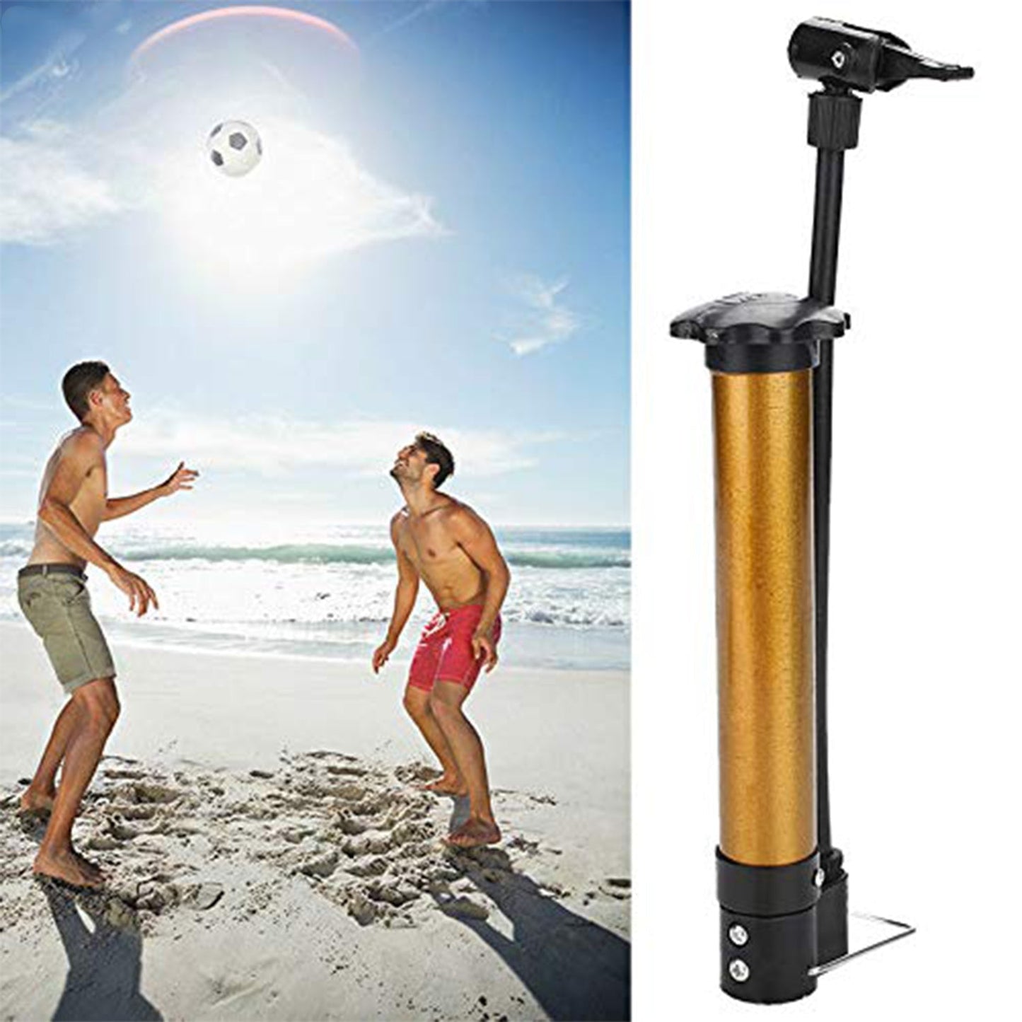 8510 Mini Hand Air Ball Pump With 1 Pin, Metal Portable High Pressure Air Pump Mini Basketball Inflator for Balls, Basketball, Soccer, Volleyball, Football, Inflatable, and More (1 Pc)