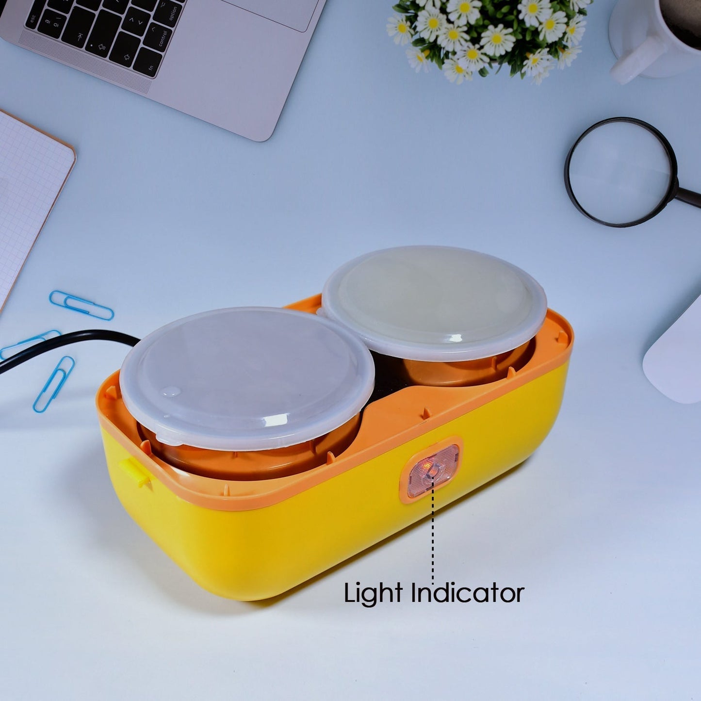 2963 1Layer Electric Lunch Box for Office, Portable Lunch Warmer with Removable 2 Stainless Steel Container. 