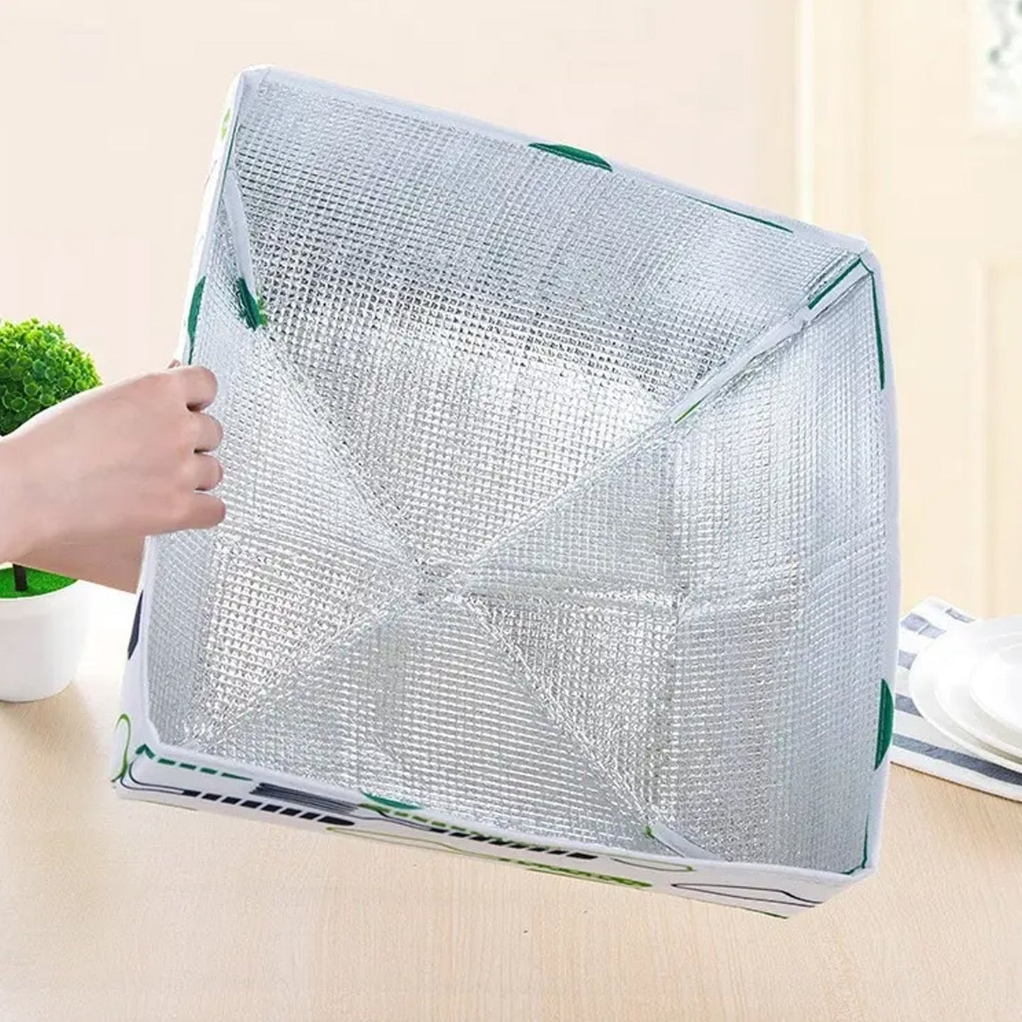 A Foldable Food Covers Anti-dust Heat Preservation Anti Fly Mosquito Kitchen Lid Foldable Cover for Hot Food Food Dish Insulation Cover, Food Warmer Cover, for Kitchen, Picnic