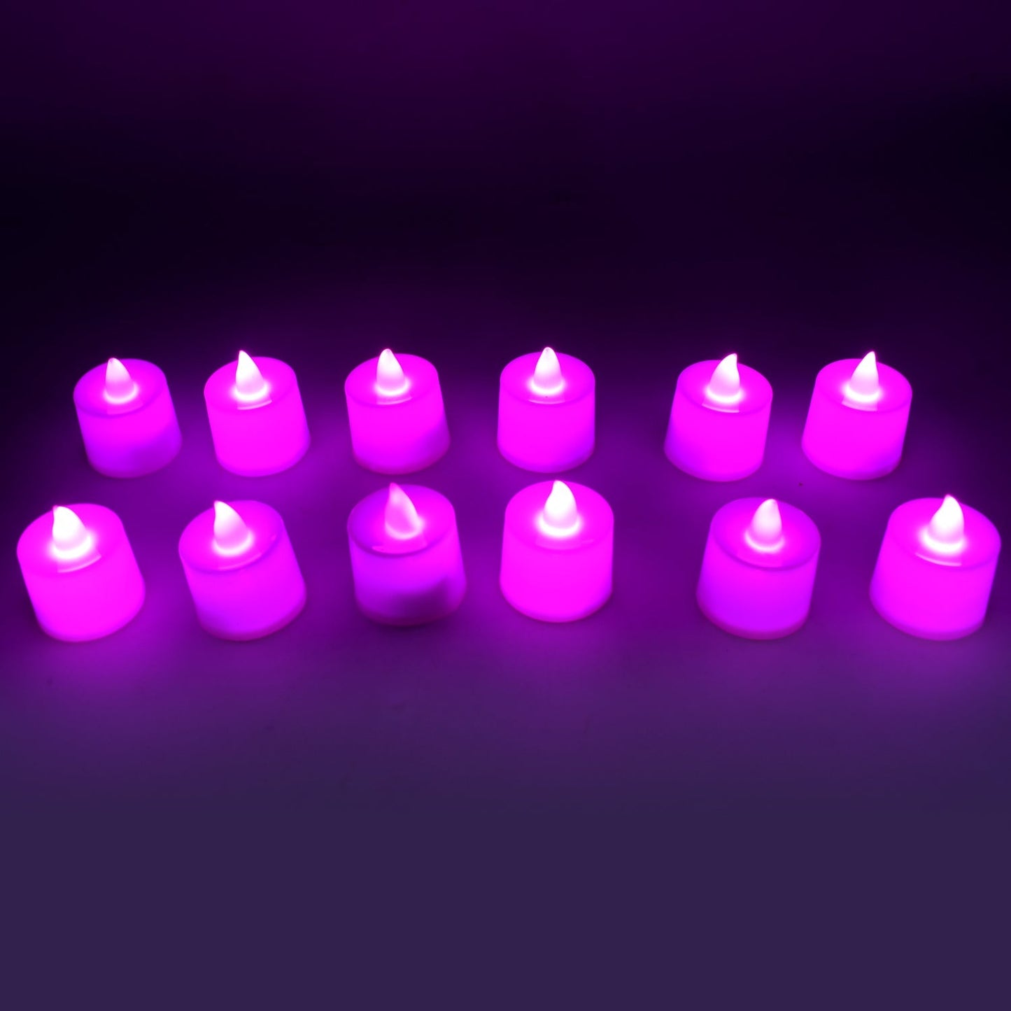 A Pink Flameless LED Tealights, Smokeless Plastic Decorative Candles - Led Tea Light Candle For Home Decoration (Pack Of 12pc) ( Diya , Divo , Diva , Deepak , Jyoti)