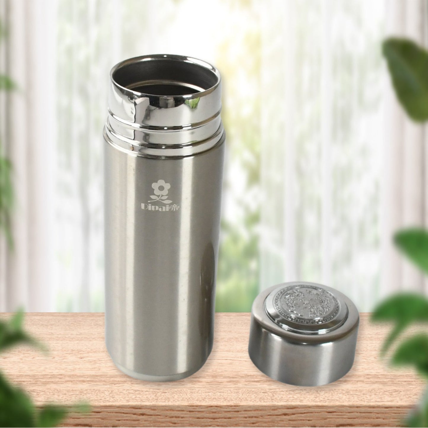 2 Vacuum Insulation Cup with Lid, Stainless Steel, Hot & Cold Water Bottle Coffee, Double Walled Carry Flask for Travel, Home, Office (1 Pc)