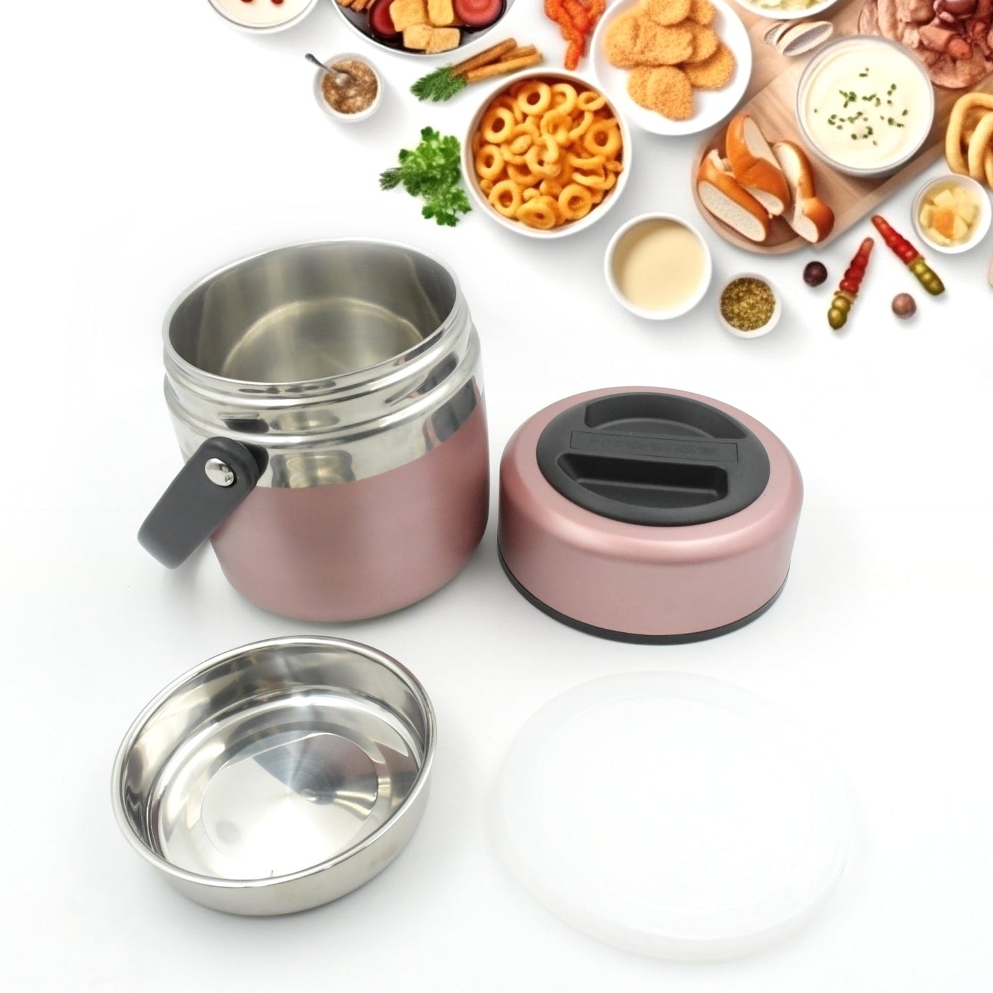 Leak-proof Thermos Flask For Hot Food, Warm Soup Cup, Vacuum Insulated Lunch Box, Food Box for Thermal Container For Food Stainless Steel (Multi-Color)