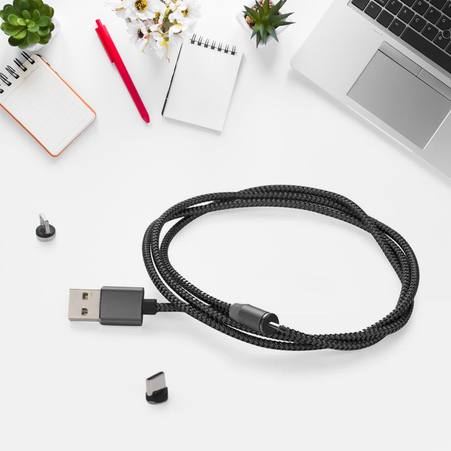 0 Magnetic Charging Cable 3 in 1 Metal Magnetic Micro USB Type C Lighting Cable with LED, Multiple Charging Adapters for All Android and all Smartphones  (Compatible with All Android and iPhone Smartphones, Tablet, PC, Mobile