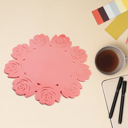 Kitchen Gadget Accessories Plate Cup Mat Rose, Simple Circular Coasters for Kitchen Cafe Restaurant, Placemats for Dining Table, Coasters, Tabletop Protection, Anti-Scald Easy to clean (1 Pc)