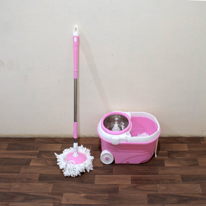 Mop with Bucket For Floor Cleaning With Steel Spin /Mop for Floor Cleaning / Floor Cleaner Mop / Spin Mop / Magic Mop / Mop Stick / Spin Mop Set with Bucket/ Household Office Cleaning Tool Mop