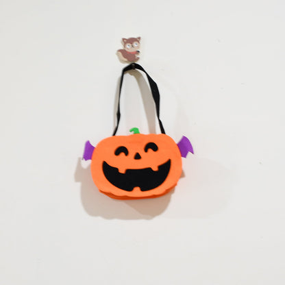 Halloween Pumpkin Bags Non- Woven Candy Bags Trick or Treat Bags Portable Tote Bag Cartoon Goodie Handbag for Halloween Party Favors, Kids Gift Bag