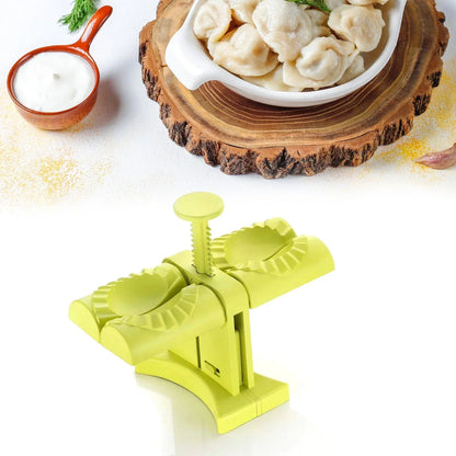 b DUMPLING MAKER MOLD,DOUBLE HEAD DUMPLING MOLD WRAP TWO AT A ONE TIME,HOUSEHOLD DUMPLING MAKER MOULD,EASY-TOOL FOR MAKING DUMPLINGS,DUMPLING PRESS MOLD KITCHEN ACCESSORIES (Brown Box)