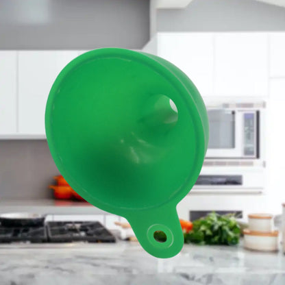 Silicone Funnel For Pouring Oil, Sauce, Water, Juice And Small Food-GrainsFood Grade Silicone Funnel (1 Pc Green)