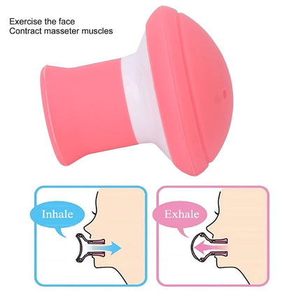 a SILICONE FACIAL JAW EXERCISER BREATHING TYPE FACE SLIMMER, BREATHING TYPE FACE SLIMMER FACE LIFT INHALING & EXHALING TOOL, LOOK YOUNGER AND HEALTHIER - HELPS REDUCE STRESS AND CRAVINGS (Card Packing)