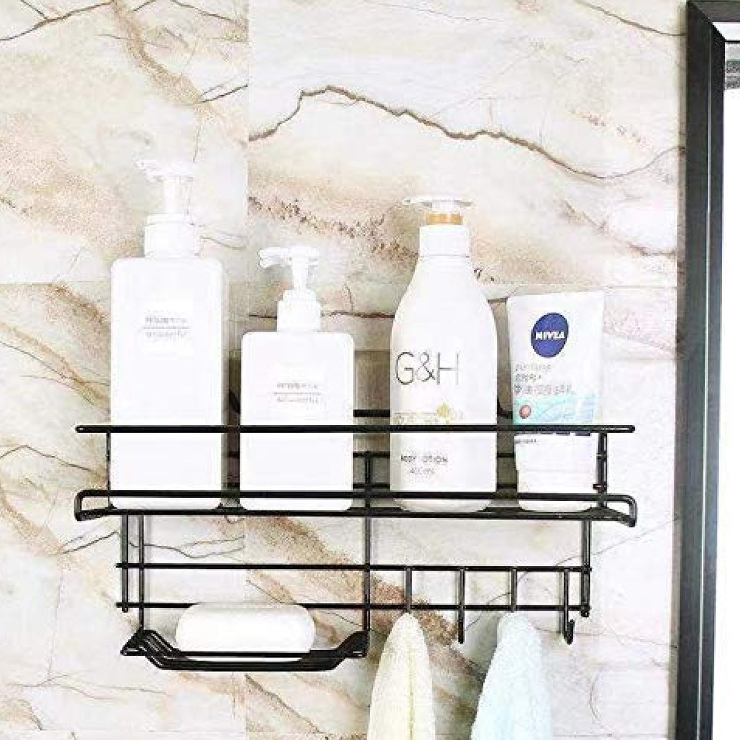 9009 3 in 1 Shower Shelf Rack for storing and holding various household stuffs and items etc. 