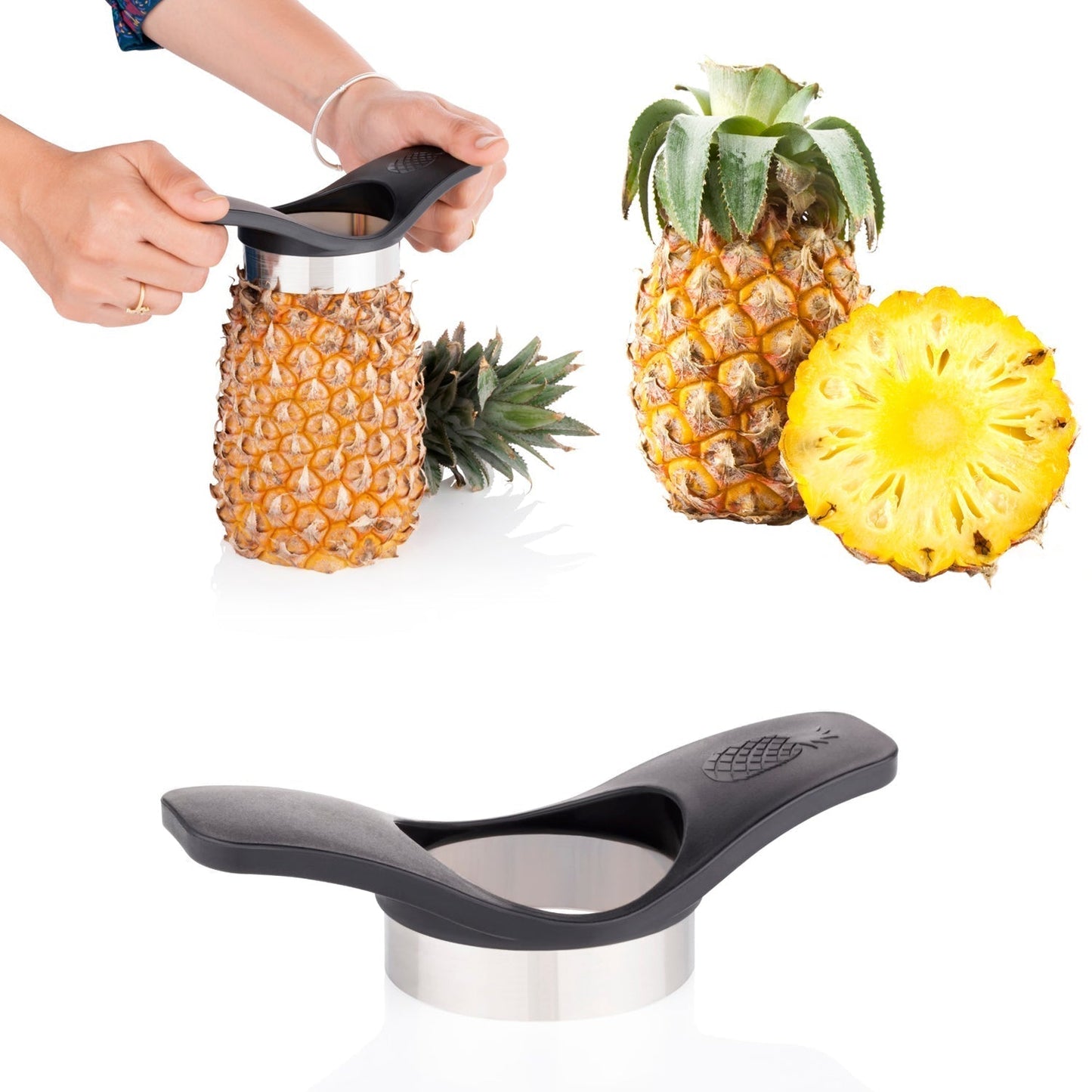 2702 Pineapple Cutter used in all kinds of household and kitchen purposes for cutting pineapples into fine slices. 