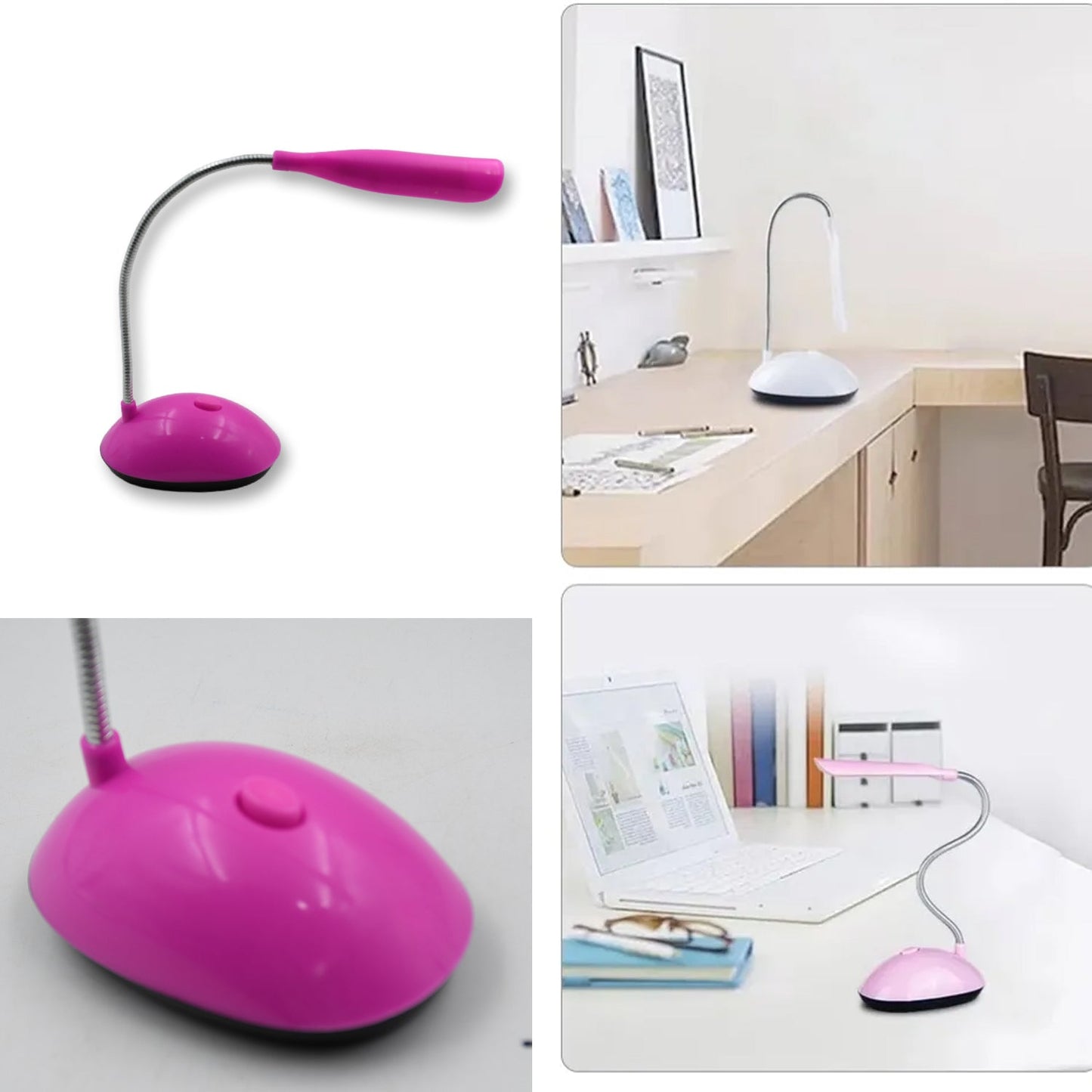 A Fashion Wind LED Desk Light, LED Lamps Button Control, Portable Flexible Neck Eye-Caring Table Reading Lights for Reading / Relaxation / Bedtime