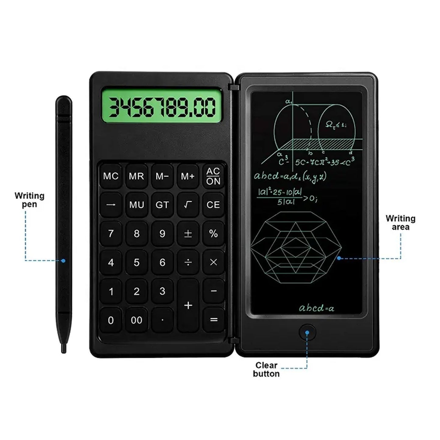 Foldable Calculator With 6 Inch LCD Tablet Digital Drawing Pad Stylus Pen Erase Button Lock Function Smart Calculator   -01